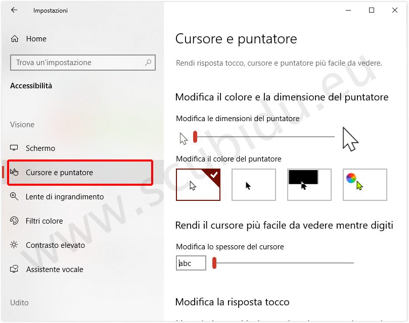 Puntatore Mouse Carica Sempre Windows 10