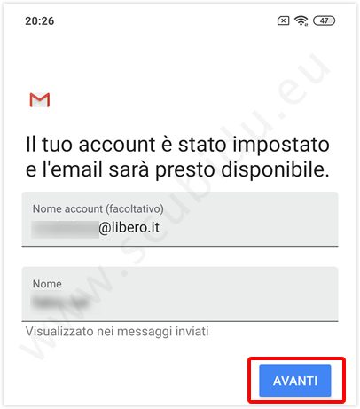 nome utente e nome account su gmail