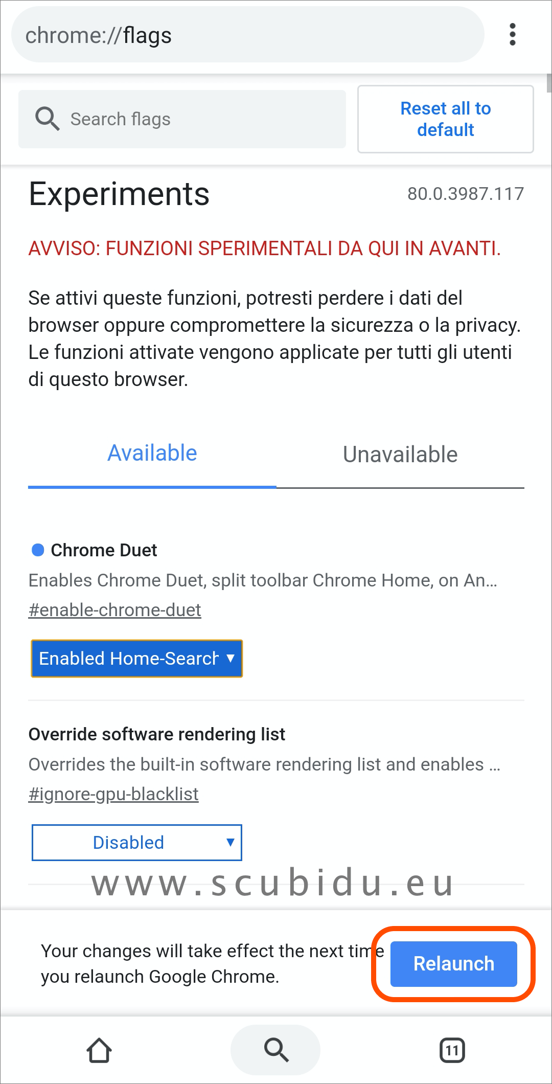 google chrome flag duet android