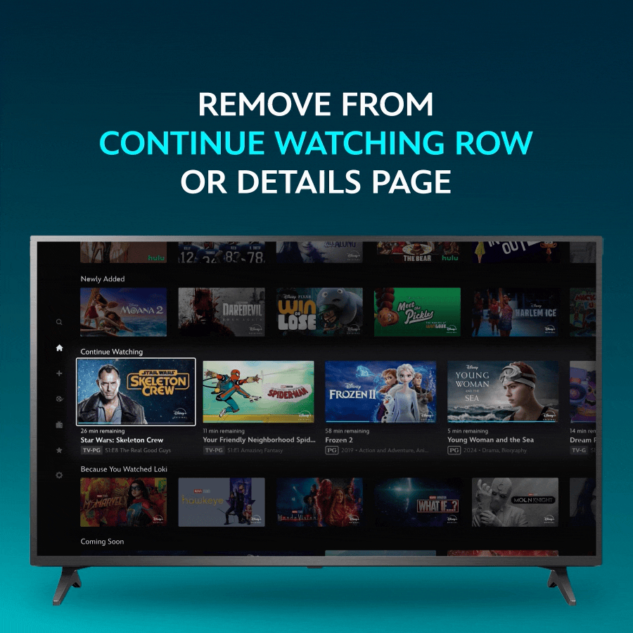 eliminare continua a guardare disney smart tv