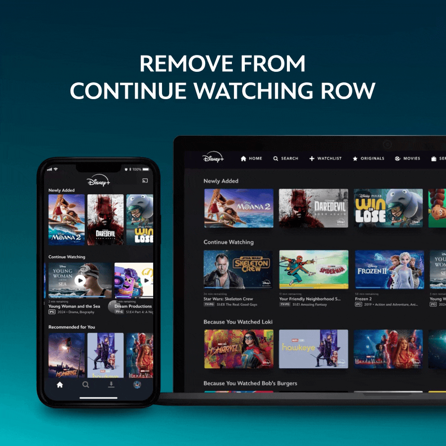 eliminare continua a guardare disney smartphone