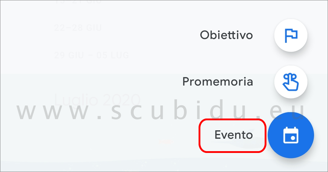 creare evento programmato su meet 