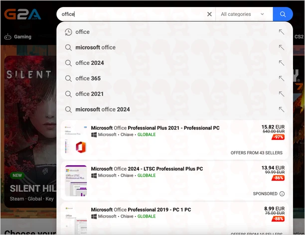 licenza microsoft office g2a