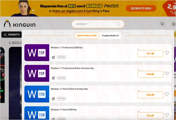 licenza microsoft windows kinguin
