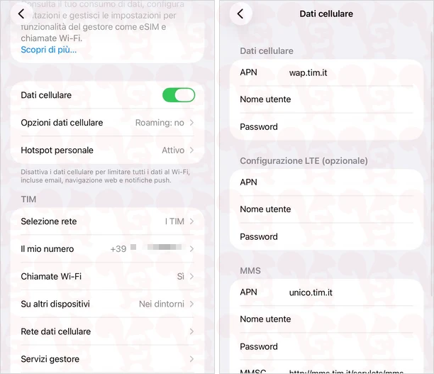impostazioni apn ios