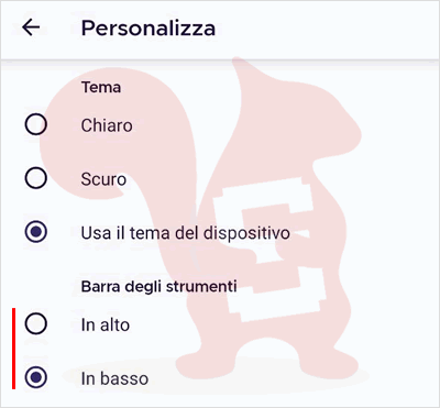 firefox android spostare barra di navigazione sotto sopra