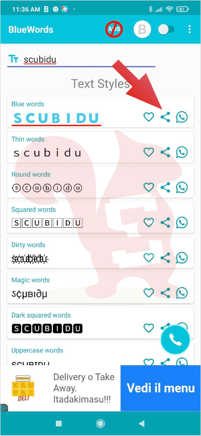 scrivere in blu su telegram