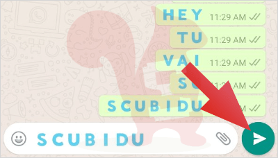 scrivere in blu su whatsapp