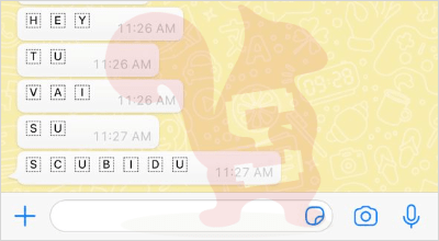 scrivere in blu su whatsapp ios