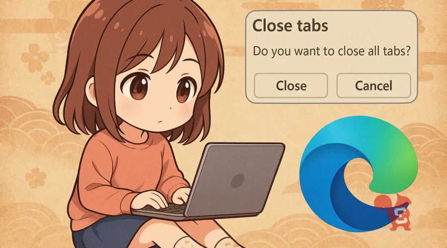 conferma chiusura schede edge