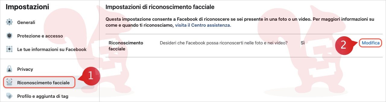 facebook desktop attivare disattivare riconoscimento facciale