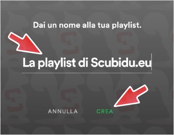 creare playlist spotify app