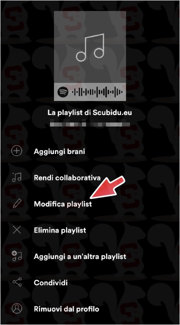 spotify modifica playlist app