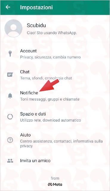 whatsapp android impostazioni notifiche
