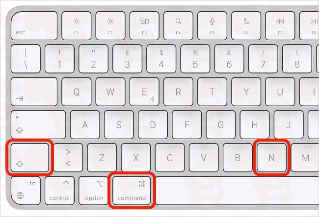 apple mac tastiera command n