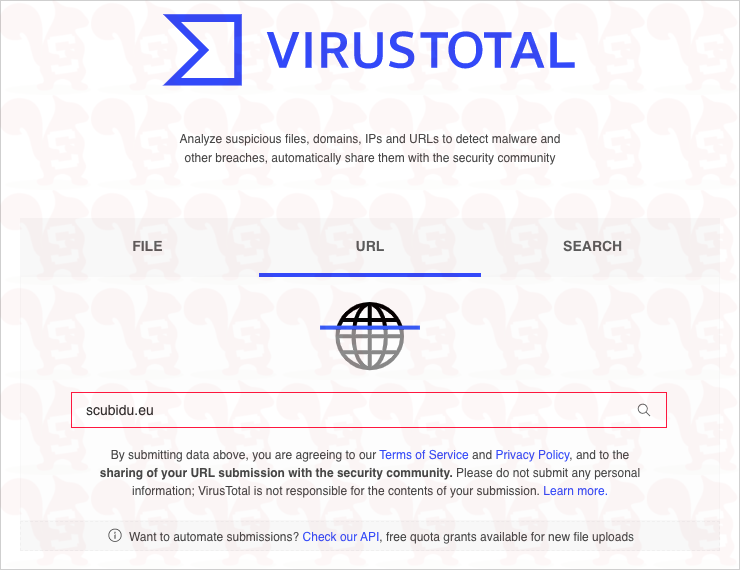 verificare link virustotal
