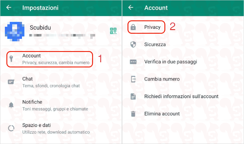 whatsapp android account privacy