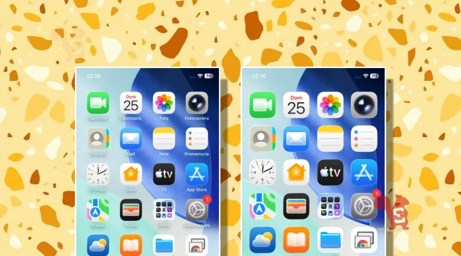 ingrandire icone ios