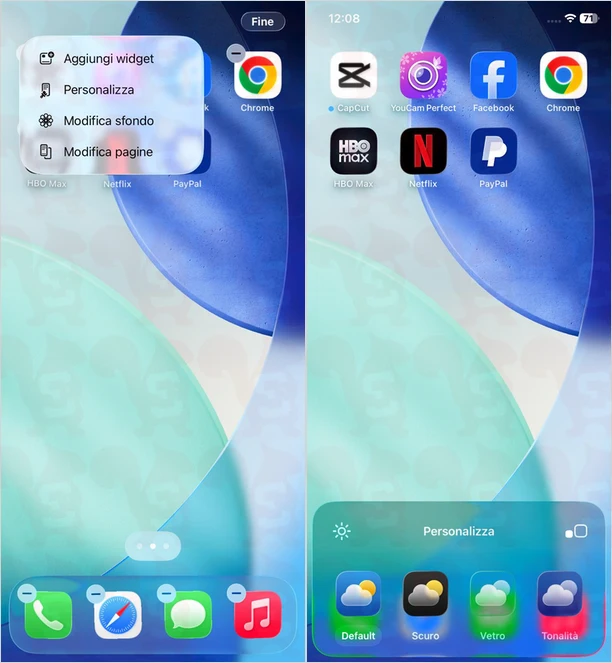 ingrndire icone ios schermata home