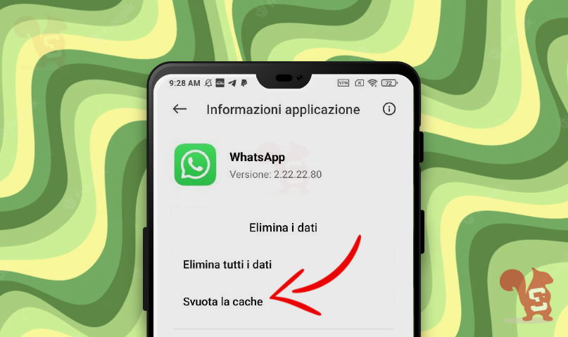 cancellare cache whatsapp