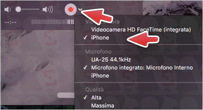 registrare schermo iphone quicktime macos