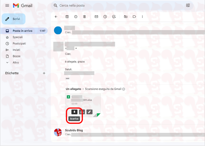 salvare allegati gmail desktop
