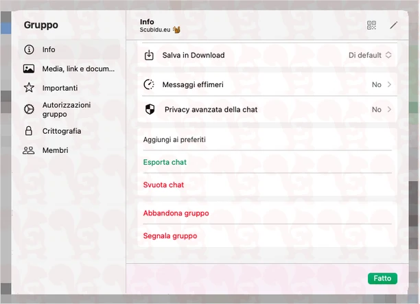 esportare whatsapp desktop