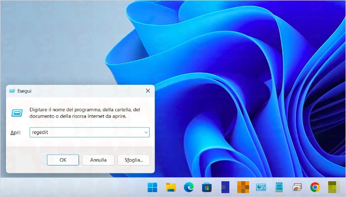 registro di sistema esegui windows