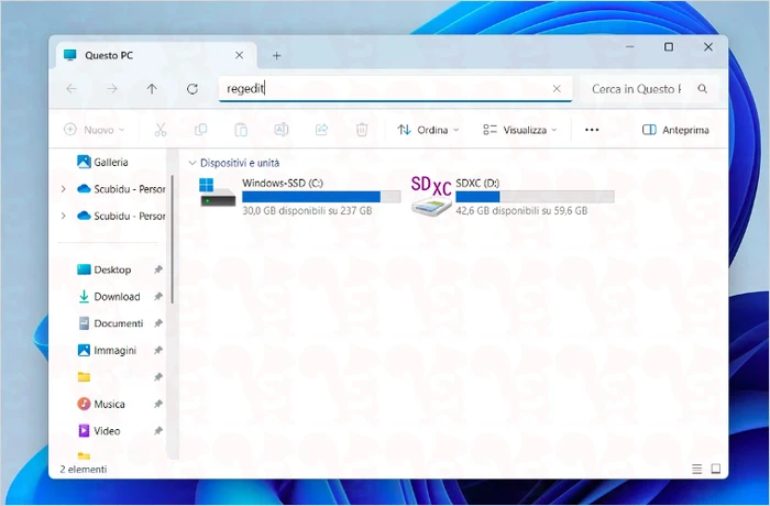 registro di sistema esplora file windows