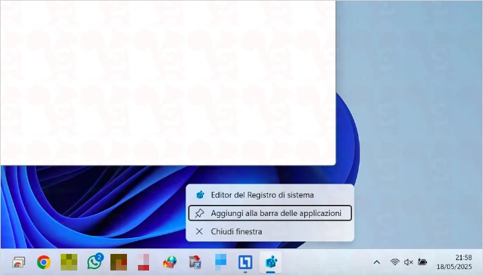registro di sistema windows icona rapida