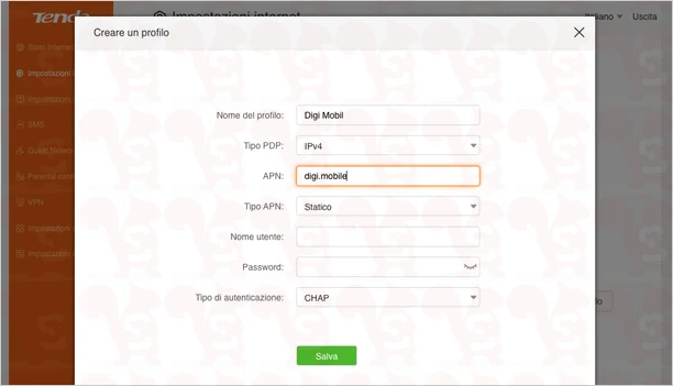apn digi mobile tenda