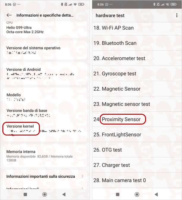 test sensore prossimita xiaomi