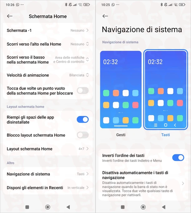 impostazioni gesture xiaomi