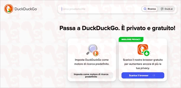 motore ricerca duckduckgo