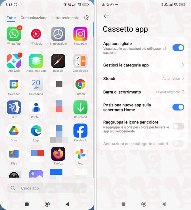 cassetto app xiaomi