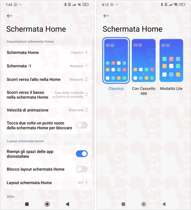 disattivare cassetto app xiaomi