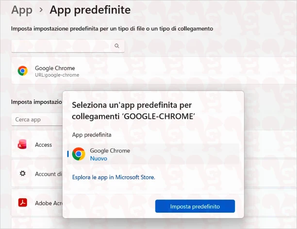 google chrome predefinita windows