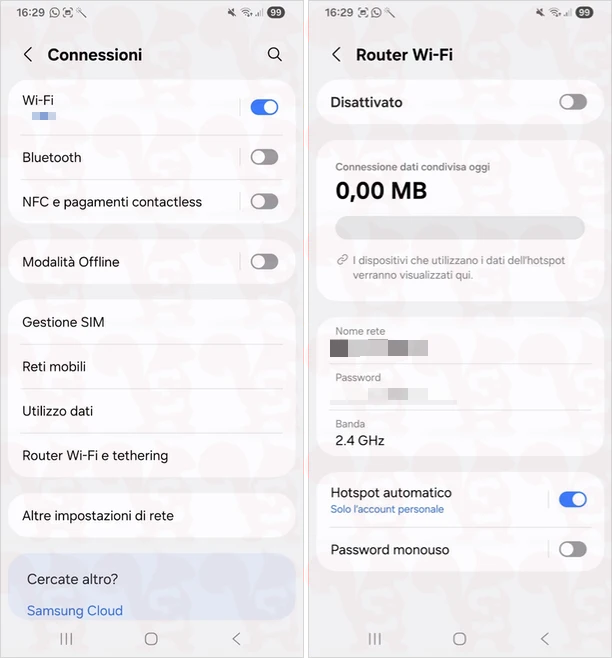 password hotspot samsung