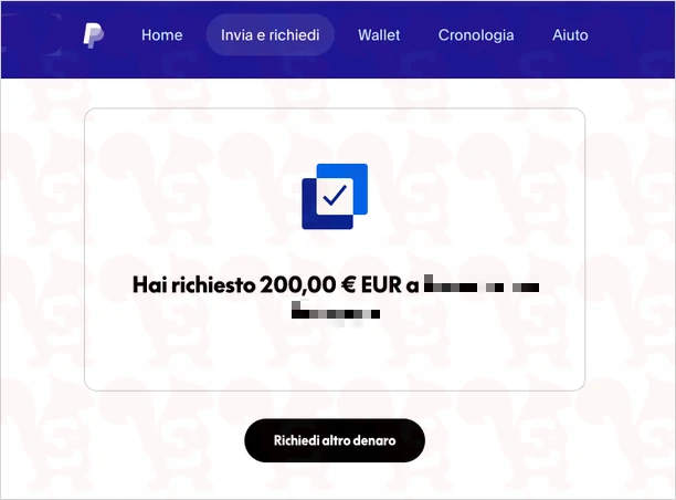 richiedere soldi paypal desktop