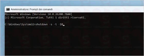 spegnimento automatico windows prompt comandi