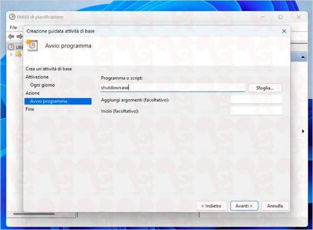 spegnimento automatico windows unita pianificazione