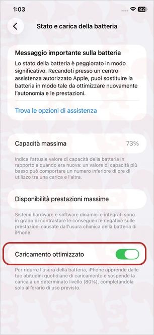 impostazioni caricamento ottimizzato ios