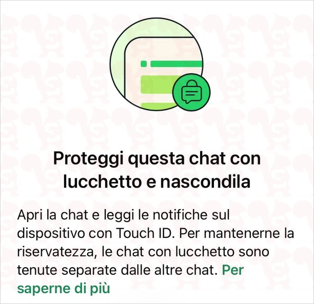 lucchetto chat whatsapp