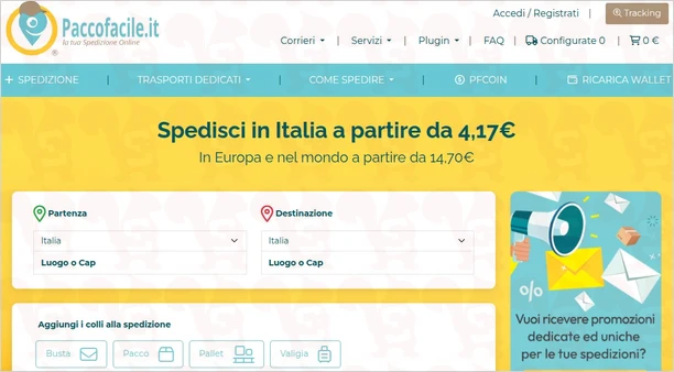 spedire online paccofacile