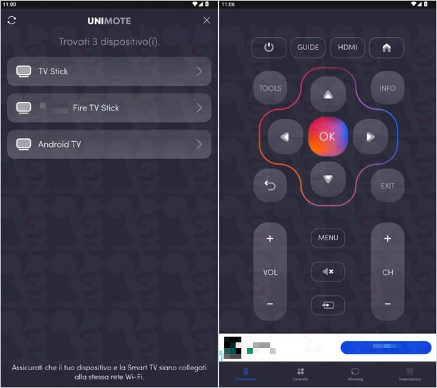 telecomando tv android